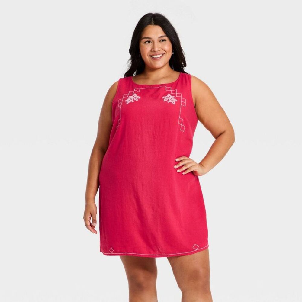 Women's Woven Mini Sundress - Universal Thread Pink 1X